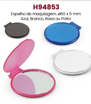 H94853 Espelho de maquiagem. ø60 x 5 mmAzul, Branco, Rosa ou Preto