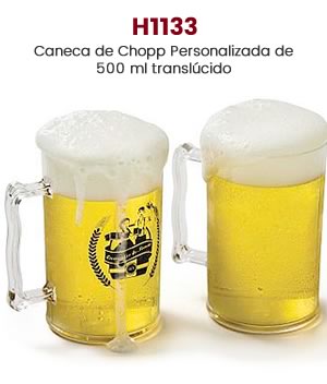 H1133 Caneca de Chopp Personalizada de 500 ml translúcido