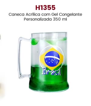 H1355 Caneca Acrílica com Gel Congelante Personalizada 350 ml