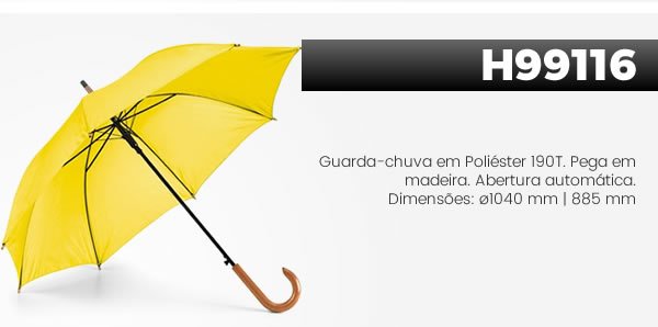 H99116 Guarda-chuva em Poliéster 190T. Pega em madeira. Abertura automática. Diimensões: ø1040 mm | 885 mm