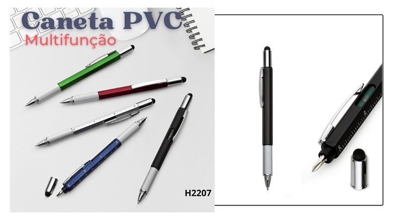 Caneta PVC Multifunção Personalizada H2207