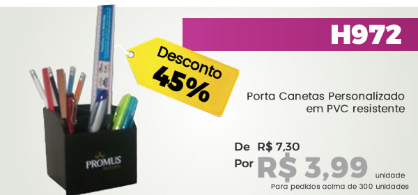 H972 Porta Canetas Personalizado em PVC resistente