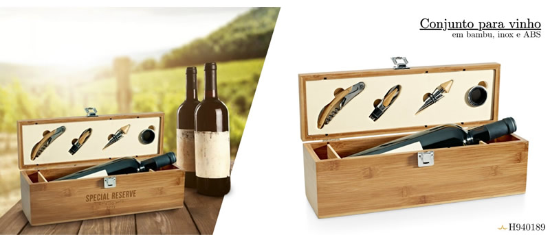 Conjunto para Vinho Personalizado para Brindes H940189 Conjunto para Vinho Personalizado para Brindes H940189