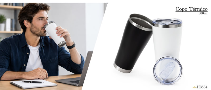 Copo Térmico 800ml Personalizado - H3834 Copo Térmico 800ml Personalizado - H3834