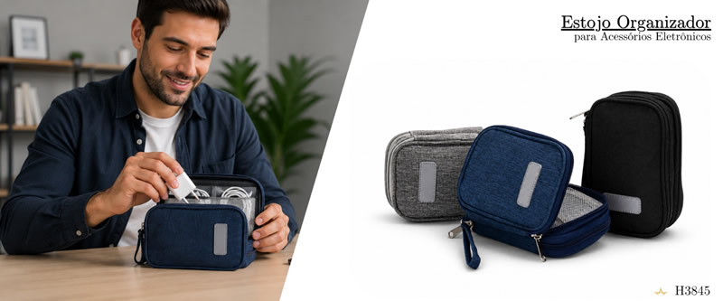 Estojo Organizador para acessórios Eletrônicos Personalizado - H3845