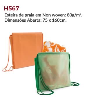 H567 - Esteira de praia em Non woven: 80g/m². Dimensões Aberta: 75 x 160cm.