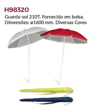 H98320 - Guarda-sol 210T. Fornecido em bolsa.Dimensões: ø1600 mm. Diversas Cores