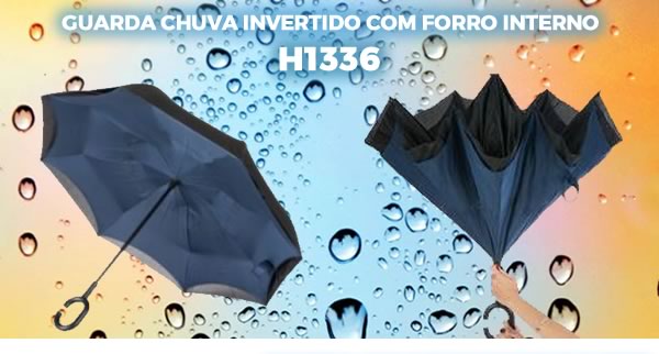 H1336 - GUARDA CHUVA INVERTIDO COM FORRO INTERNO