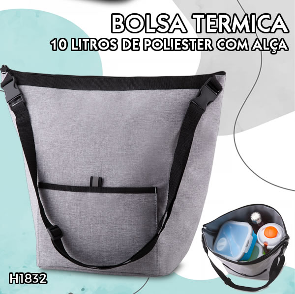 Bolsa Térmica 10 litros de poliester com alça H1832 Bolsa Térmica 10 litros de poliester com alça H1832
