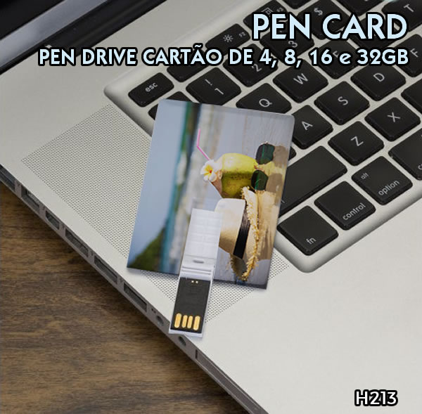 Pen Card - Pen Drive Cartão de 4, 8, 16 e 32GB H213 Pen Card - Pen Drive Cartão de 4, 8, 16 e 32GB H213
