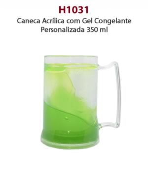 H1031 - Caneca Acrílica com Gel Congelante Personalizada 350 ml