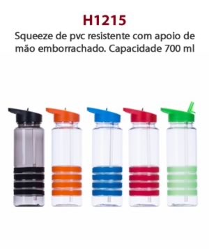 H1215 - Squeeze de pvc resistente com apoio de mão emborrachado. Capacidade 700 ml