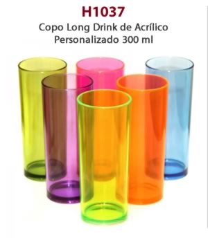 Copo Long Drink de Acrílico Personalizado 300 ml