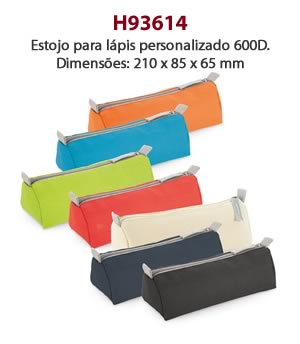 H93614 - Estojo para lápis personalizado 600D. Dimensões: 210 x 85 x 65 mm