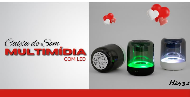 Caixa de Som Multimidia Personalizada com Led H2431