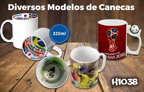 Diversos modelos de Canecas de Porcelana para a Copa H1038