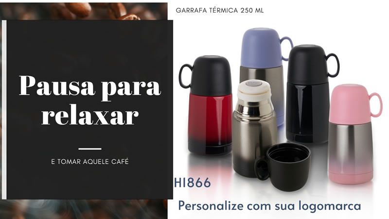 Personalize com a sua marca Garrafa Térmica Personalizada