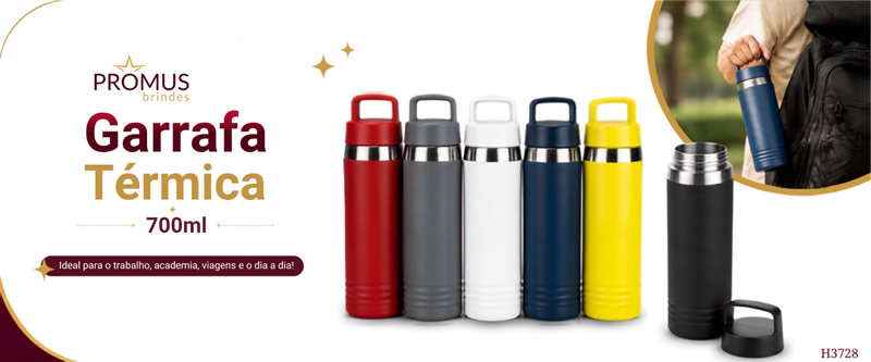 Garrafa Térmica 700ml Personalizada - H3728 Garrafa Térmica 700ml Personalizada - H3728