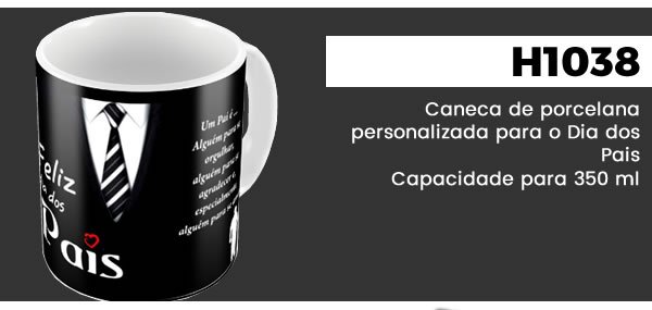 H1038 Caneca de porcelana personalizada  para o Dia dos Namorados Capacidade para 350 ml 