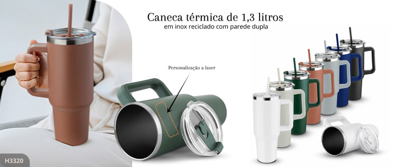 Caneca Térmica Personalizada H3320 Caneca Térmica Personalizada H3320