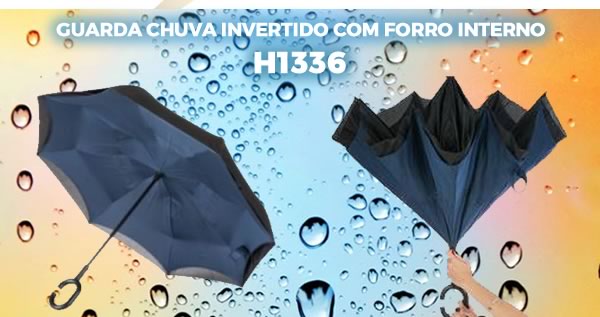 H1336 GUARDA CHUVA INVERTIDO COM FORRO INTERNO