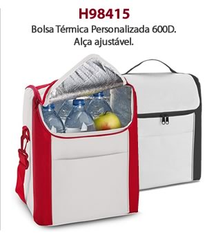 H98415 Bolsa Térmica Personalizada 600D. Alça ajustável.