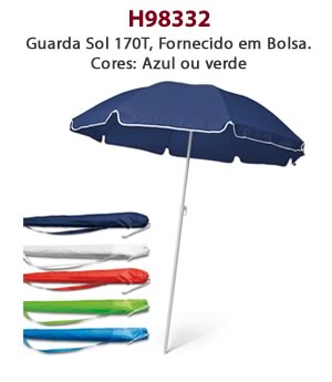 H98332 Guarda Sol 170T, Fornecido em Bolsa. Cores: Azul ou verde