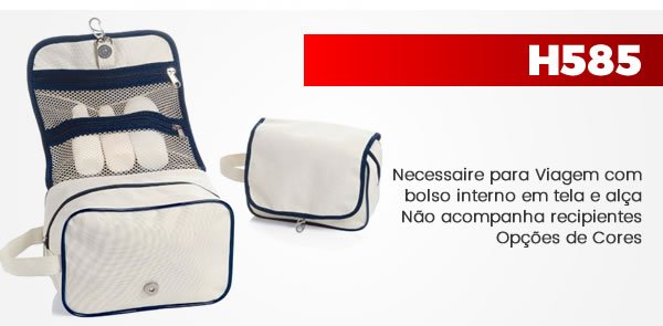 H585 Necessaire para Viagem com bolso interno em tela e alça Não acompanha recipientesOpções de Cores