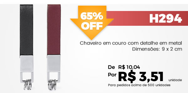 H294 Chaveiro em couro com detalhe em metalDimensões: 9 x 2 cm