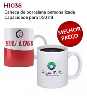 H1038 - Caneca de porcelana personalizada
Capacidade para 350 ml