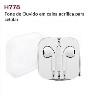 H778 - Fone de Ouvido em caixa acrílica para celular