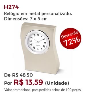 H274 - Relógio em Metal Personalizado