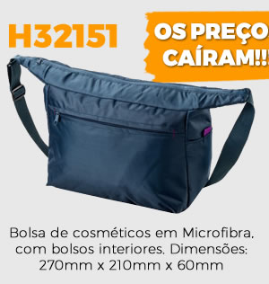 H32151 Bolsa de cosméticos em Microfibra, com bolsos interiores. Dimensões: 270mm x 210mm x 60mm