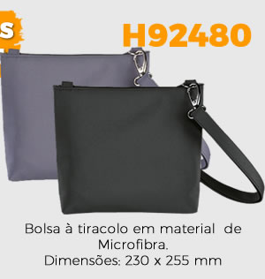 H92480 Bolsa à tiracolo em material  de Microfibra. Dimensões: 230 x 255 mm