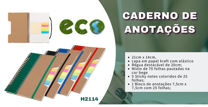 Caderno de Anotações Personalizado H2114