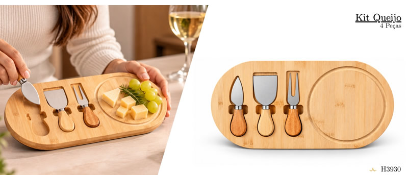 Kit Queijo 4 Peças Personalizado - H3930