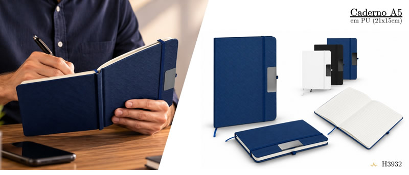 Caderno A5 Em PU Personalizado - H3932