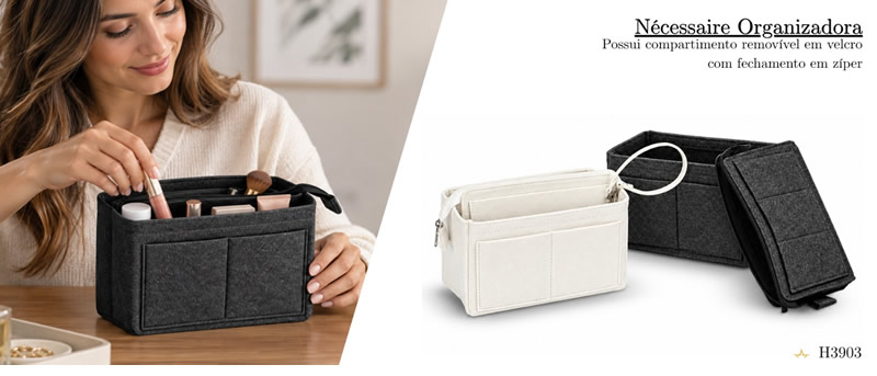 Necessaire Organizadora Feltro Personalizada - H3903
