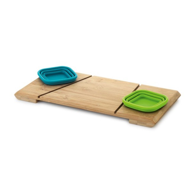 Base de mesa com 2 potes Bambu e silicone Personalizada para Brindes H93898