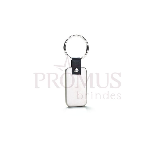 Chaveiro em Metal com detalhe em Couro Personalizado para Brindes H297