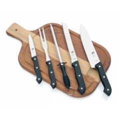 Kit Tábua, 3 facas, chaira e garfo Personalizado para Brindes H398