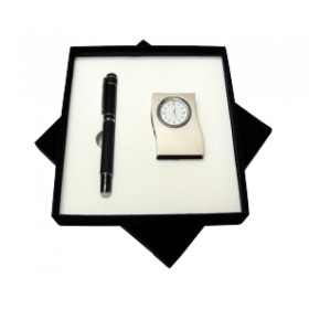 Kit Caneta Tinteiro e Relógio Personalizado para Brindes H275