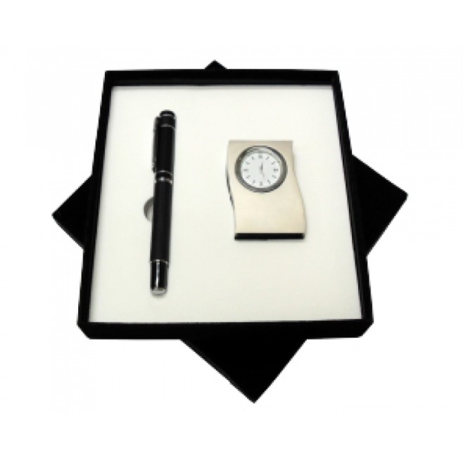 Kit Caneta Tinteiro e Relógio Personalizado para Brindes H275