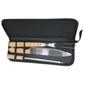 Kit churrasco com 3 peças cabo em madeira Personalizados para Brindes H1225