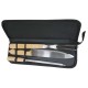 Kit churrasco com 3 peças cabo em madeira Personalizados para Brindes H1225