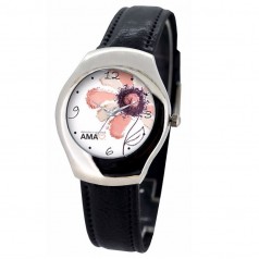 Relógio com pulseira em couro sintético Personalizado para Brindes H1288