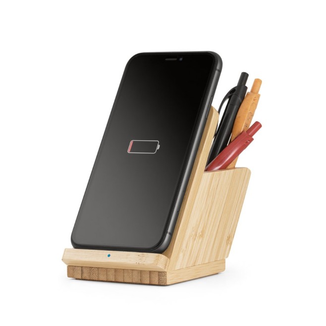 Carregador wireless em bambu personalizado H570940