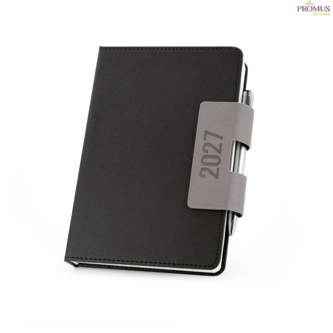 Agenda A5 Personalizada Capa Dura em PU com Caneta e Fecho Magnético