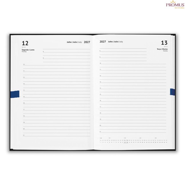 Agenda A5 Personalizada Capa Dura em PU com Caneta e Fecho Magnético