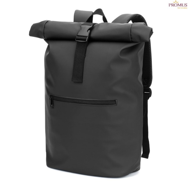 Mochila Roll Top Personalizada em PU com Bolso para Notebook 16" H920534